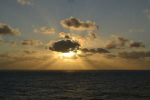 sunset from ship
